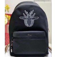 Best Price Dior Rider Rucksack Backpack Bag In Black Nylon With Bee Patches 500421