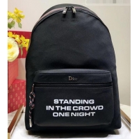 Good Product Dior Homme Slogan Backpack Bag In Black Nylon 500427