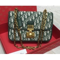 Discount Dior Dioraddict Bag in Green Dior Oblique Jacquard Canvas 500429