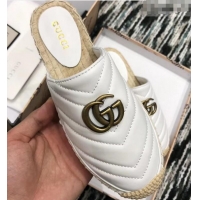 Free Gucci Leather Espadrilles Slippers With Double G 551881 White 2019