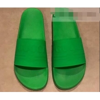 Perfect Discount Gucci Logo Rubber Slide Sandals 941203 Green 2019