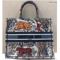 New Design Dior Book Tote Bag In Toile de Jouy motif Embroidered CD41001 Multicolor 2019