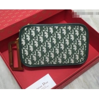 Good Product Dior Diorquake Clutch in Oblique Jacquard Canvas 500511 Green 2019