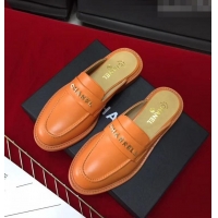 Imitation Chanel X Pharrell Capsule Collection Calfskin Slippers G89756 Orange 2019