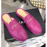 Market Sells Chanel X Pharrell Capsule Collection Calfskin Slippers G89756 Purple 2019