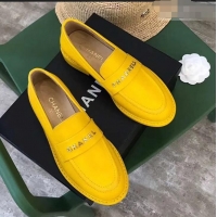 Chic Chanel X Pharrell Capsule Collection Calfskin Loafers G89757 Yellow 2019