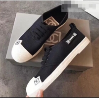 Discount Chanel Vintage Logo Canvas Sneakers 904304 Black 2019