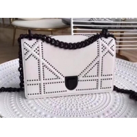 Luxury Dior Diorama Ultra Bag 500528 White/Black 2019