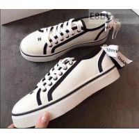 Perfect Discount Chanel Logo Back Bow Canvas Sneakers 904309 White 2019