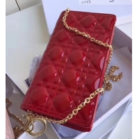 Good Looking Dior Dioraddict Chain Shoulder Bag in Patent Cannage Leather 500611 Red