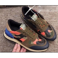 Inexpensive Valentino Camouflage Rockrunner Sneakers For Woman/Men VA94289