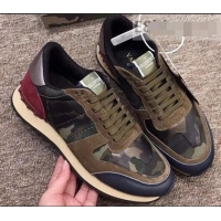 Buy Discount Valentino Camouflage Rockrunner Sneakers For Woman/Men VA94290