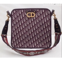 Perfect Style Dior Oblique CD Hobo Shoulder Bag 500615 Burgundy