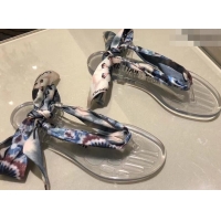 Discount Dior KaleiDiorscopic Thong Sandals with Printed Silk Mitzah Scarf CD4292 2019