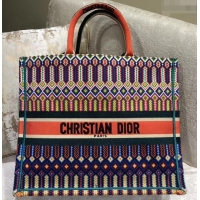 Good Looking Dior Book Tote Bag In Multi-Coloured Embroidered Canvas 500713