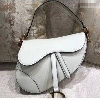 Purchase Dior Saddle Bag in Grained Calfskin 500716 White