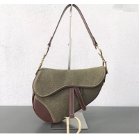 Trendy Design Dior Saddle Bag in Canvas 500724 Green