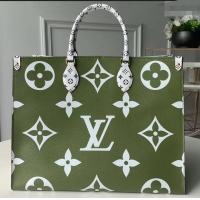 New Fashion Louis Vuitton Monogram Canvas Onthego Tote Bag M44571 Kaki 2019