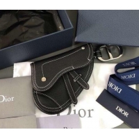 Stylish Dior Grained Calfskin Key Ring Saddle Zipped Purse 500828 Black 2019