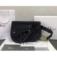 Low Cost Dior DIOR X KAWS Grained Calfskin Pouch Saddle Shoulder Bag 500831 Navy Blue 2019