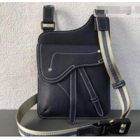 Best Price Dior Grained Calfskin Saddle Messenger Bag 500833 Navy Blue 2019