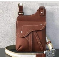 Discount Design Dior Grained Calfskin Saddle Messenger Bag 500833 Brown 2019