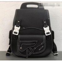 Most Popular Dior Saddle Grained Calfskin Backpack Large Bag CD500853 Black 2019