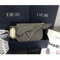 Best Dior DIOR X KAWS Grained Calfskin Pouch Saddle Shoulder Bag CD500862 Gray 2019