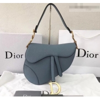 Good Product Dior Medium Saddle Bag in Grained Calfskin CD500866 Baby Blue 2019