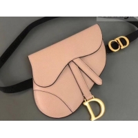 Good Quality Dior Grained Calfskin Saddle Belt Clutch Bag CD500868 Nude Pink