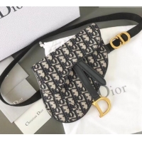 Shop Duplicate Dior Oblique Jacquard Canvas Saddle Belt Clutch Bag CD510011 Blue