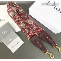 Perfect Dior Oblique Canvas Shoulder Strap with Medallions Red CD510027