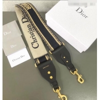 Discount Christian Dior Embroidered Canvas Shoulder Strap CD510028 Black