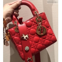 Promotional Lady Dior My ABCDior Bag in Cannage with Badges CD510034 Red 2019