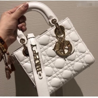 Top Quality Lady Dior My ABCDior Bag in Cannage with Badges CD510034 White 2019