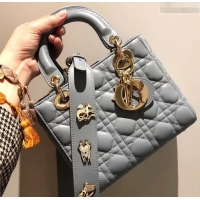 Custom Lady Dior My ABCDior Bag in Cannage with Badges CD510034 Baby Blue 2019