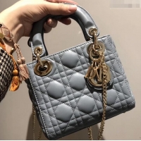 Best Price Lady Dior Mini Bag in Cannage with Chain 510042 Baby Blue