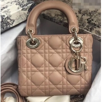 Shop Cheap Lady Dior Mini Bag in Cannage with Chain 510042 Nude