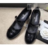 Perfect Chanel Heel 6.5cm Calfskin Mary Janes Pumps G34429 Black 2019