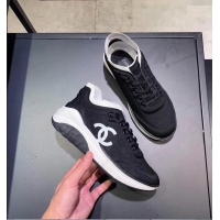 Low Cost CHANEL FABRIC SNEAKERS G34763 BLACK 2019