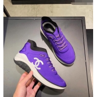 Buy Inexpensive CHANEL FABRIC SNEAKERS G34763 PURPLE 2019