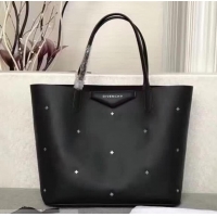 Luxury Givenchy Shopper Tote Bag in Studded Leather 501426 Black