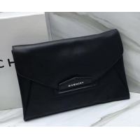 Best Product Givenchy Large Envelope Clutch 501434 Black/White Logo