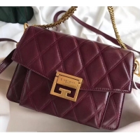 Discount Givenchy GV3 Lambskin Shoulder Bag 501449 Burgundy