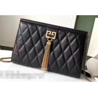 Design Cheap Givenchy Quilted Logo Chain Clutch Bag 501523 Black