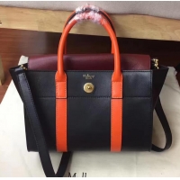 Luxury MULBERRY BAYSWATER WITH STRAP CLASSIC GRAIN BLACK/BURGUNDY/ORANGE 516012