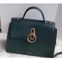 Duplicate Mulberry Mini Seaton in Golden Green Silky Calf HH51111