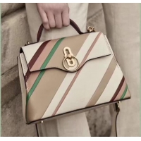 Shop Cheap Mulberry Mini Seaton in Chalk Diagonal Stripe Smooth Calf HH51116