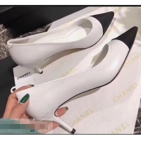 Faux Cheap Chanel Heel 6.5cm Pumps 9051404 White 2019