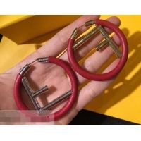 Hot Sell Fendi F Is Fendi Loop Earrings F9108173 Red